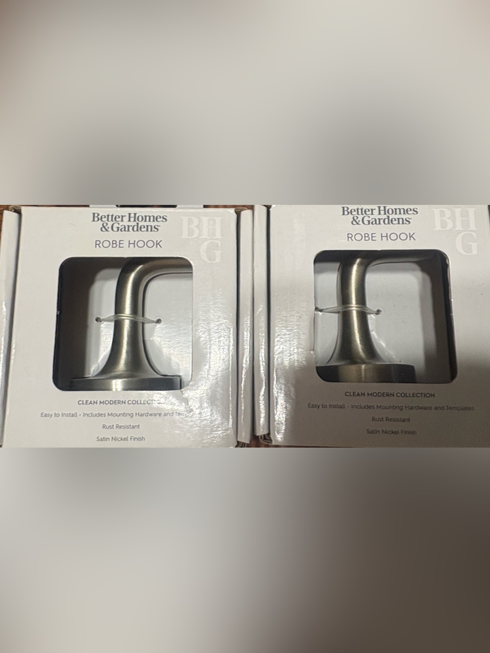 Better Homes And Gardens Satin Nickel Robe Hook - Silver - Bundle of Two